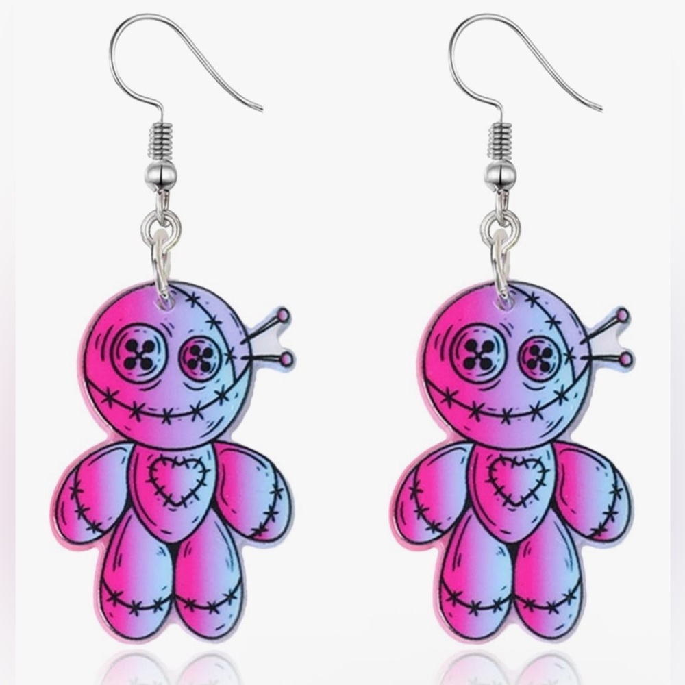 Acrylic Voodoo Dangle Earrings - Boutique